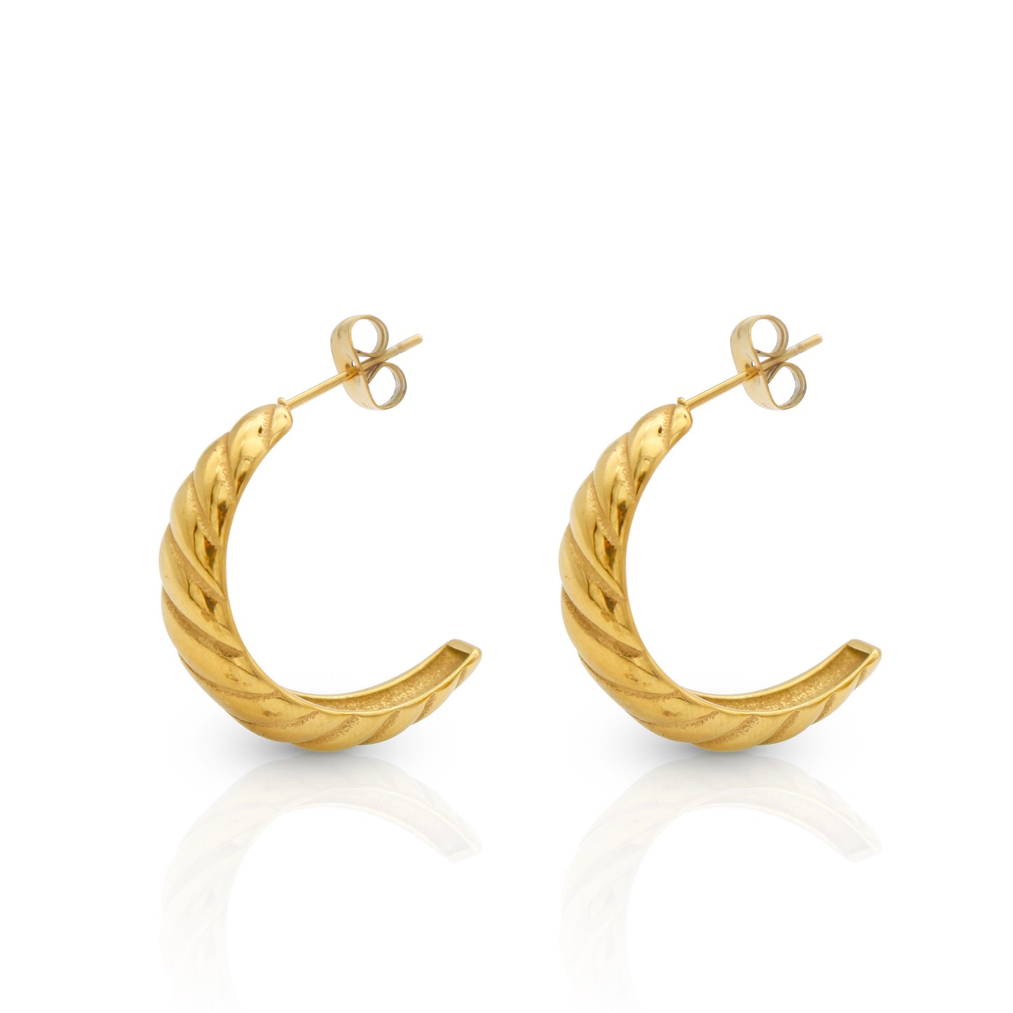 Gold Tracks Hoops